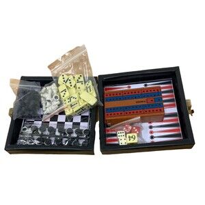 Mini Board Game Set Missing some pieces Some Pieces For Parts Only As Is Vintag